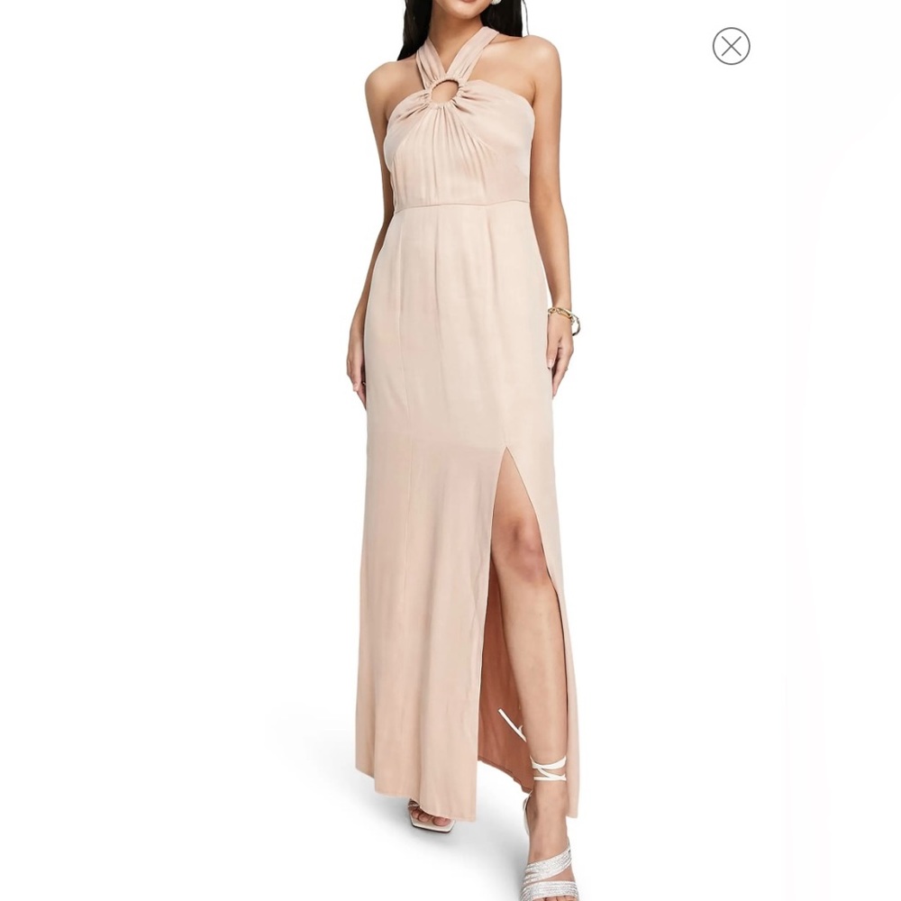 Top Shop Ring Cutout Halter Neck Gown